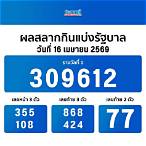 ตรวจผลสลากกินแบ่งรัฐบาลวันนี้